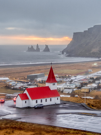 A Rainy Sunset in Vík