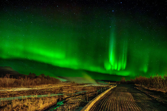 Aurora over Geysir